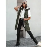 Dámská vesta COSYVIVA dlouhá s kapucí prošívaná TY4602 Barva: Zelená, Velikost: XL