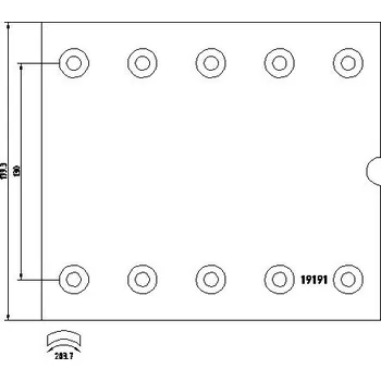 Brzdová čelist Sada brzdoveho oblozeni, bubnova brzda BPW 0509146321