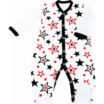 Kojenecký overall OVERAL Dětské overalové pyžamo na rozepínání Vzory Hvězdičky vel. 74 KLEKLE