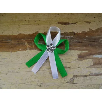 Svatební dekorace Svatební vývazek - zelená 76 / bílá