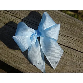 Mašlička textilní taftová - světle modrá 401