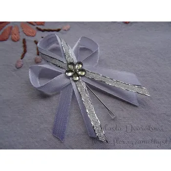 Svatební dekorace Svatební vývazek - bílá / stříbrná