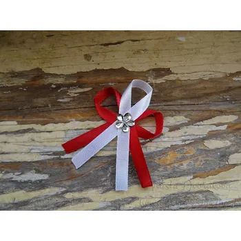 Svatební dekorace Svatební vývazek - bordó světlá 33 / bílá