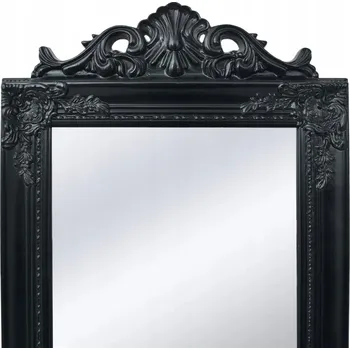 Zrcadlo VidaXL Zrcadlo volně stojící v barokním stylu, 160 x 40 cm, černé