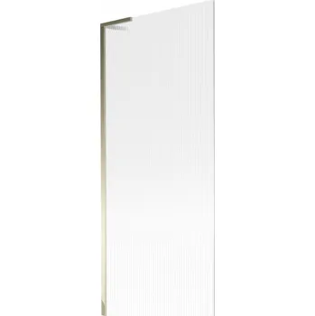 Mexen Next L, 1-křídlová vanová zástěna 80 x 150 cm, 6mm sklo s žebrovým vzorem, zlatý lesklý profil, 895-080-000-03-09-50