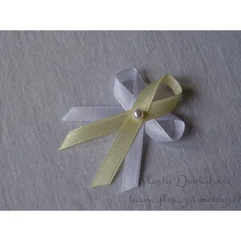 Svatební dekorace Svatební vývazek bílý s perličkou - krémová 3006