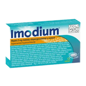 Lék na průjem IMODIUM Rapid 2 mg dispergovatelné v ústech 12 tablet