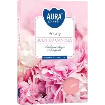 Svíčka Parafínová vonná svíčka Pivoňka Aura 1 ks