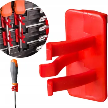 Obraz Držák/klips na šroubováky pro děrovanou stěnu nářadí ITBNN