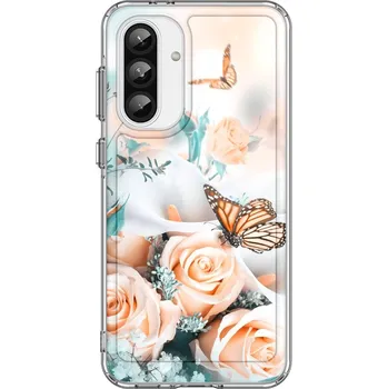 Kryt Samsung A56 Image pevný Růže s motýlem (obal neboli pouzdro na Samsung A56)