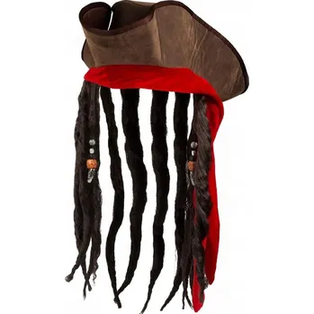 Klobouk Látková maska pirát – hnědá