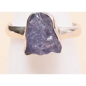 Prsten Tanzanit surový prsten stříbro Ag 925 LOT410 53 mm (US 6,5), 3,4 g