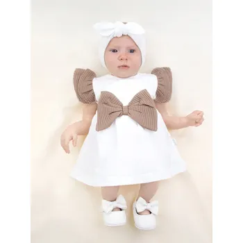 Dívčí šaty Dívčí šaty s krátkým rukávem Nicol, bílé, vel.