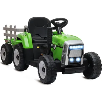 Dětské elektrovozidlo HOMCOM Elektrický traktor s přívěsem zelená