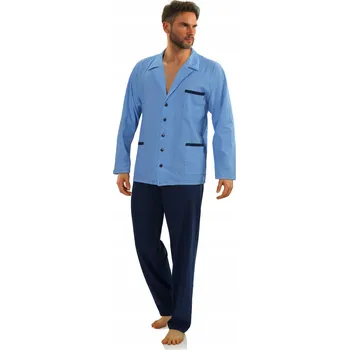 Pánské pyžamo Sesto Senso pánské pyžamo Button_new_A s dlouhým rukávem, velikost 4XL