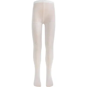 Žakárové punčocháče pro dívku W3 bílé Nicol, vel. 116/122