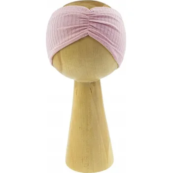 Čepice Dívčí pudrová žebrovaná čelenka Nicol, vel. 80/86