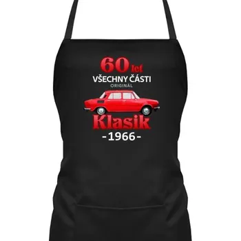Žertovný předmět 60 let - všechny části originál - Klasik 1966 - zástěra s potiskem- Tričkový.cz