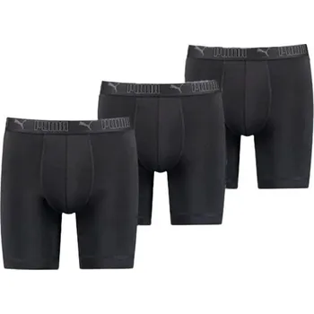 Boxerky Pánské boxerky Puma Long 3-Pack černé pohodlné m