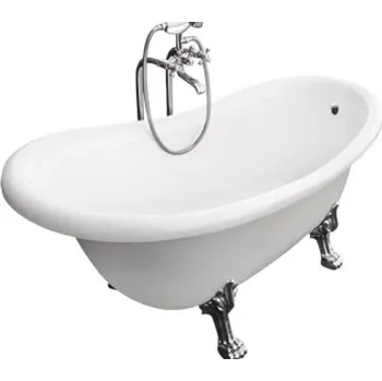 Vana Besco Otylia volně stojící vana, chromové nohy Délka vany: 170cm, WKO-170W-CH