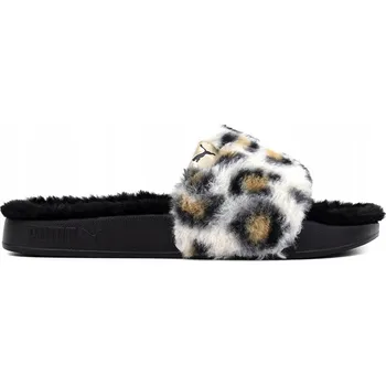 Dámské pantofle Dámské NAZOUVÁKY PUMA Cat, černé s kožešinou, VEL. 37