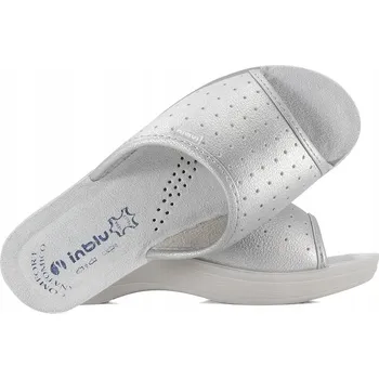 Dámské pantofle INBLU PL -45 DÁMSKÉ HYGIENICKÉ ŽABKY S PU NAZOUVÁKY , stříbrné