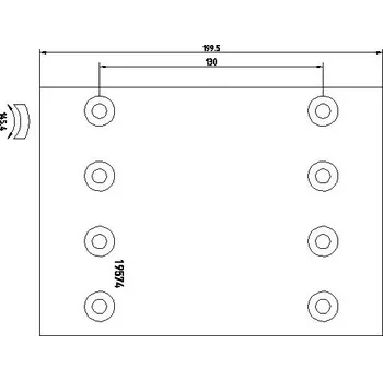 Brzdová čelist Brzdove oblozeni, bubnova brzda TEXTAR 19574 1950 0 8 T099