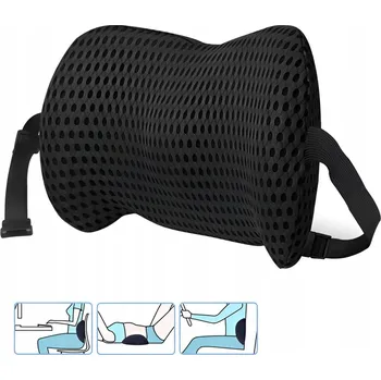 Polštář ORTOPEDICKÝ POLŠTÁŘ BEDERNÍ PRO SPANÍ DO AUTA KANCELÁŘE NA ŽIDLI PAMĚŤOVÝ