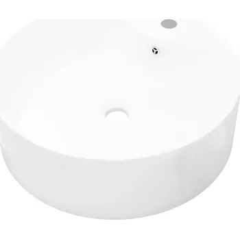 Bílé keramické umyvadlo 465 x 155 mm s přepadem a otvorem pro baterie
