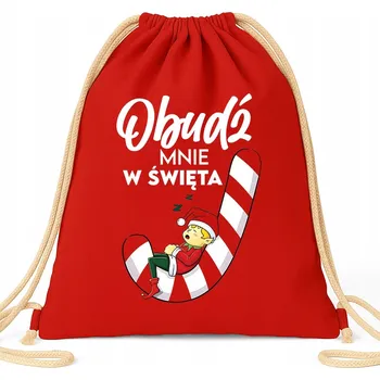 Městský batoh VAK BATOH ČERVENÝ VÁNOČNÍ VESELÝ DÁREK VÁNOCE HVĚZDA PROBUĎ MĚ