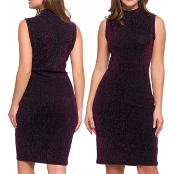 Dámské šaty Dámské lesklé midi koktejlové Šaty , přiléhavé Elegantní MORAJ XL