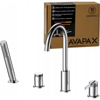 Vodovodní baterie Čtyřotvorová vanová baterie stojící na okraji vany s sprchou, chromová AVAPAX