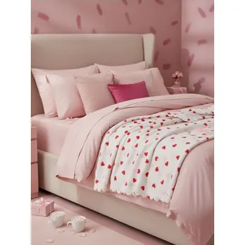 Přehoz na lůžko Sinsay - Přehoz na postel se srdíčkovým vzorem - červená - 528IU-33X - 528IU-33X-ONE