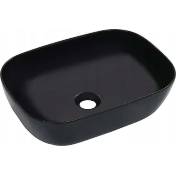Umyvadlo Černé obdélníkové keramické umyvadlo 45,5 x 32 x 13 cm