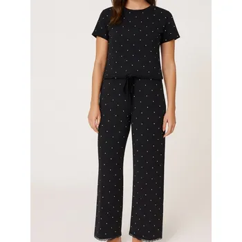 Dámské noční prádlo Sinsay - Dvoudílné pyžamo s příměsí viskózy - černá - 170GF-99X - 170GF-99X-XXL