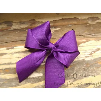 Svatební dekorace Mašlička textilní taftová - fialová střední 510