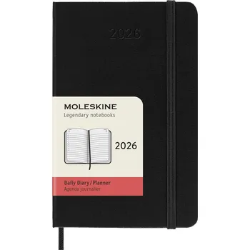 Diář Moleskine, Diář Moleskine 2026 12M P, denní, pevná vazba, černý - Formadore