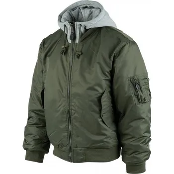 FOSTEX Bunda bomber MA1 s kapucí ZELENÁ XL ZELENÁ - OLIV