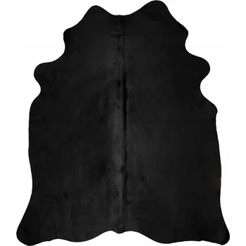 Koberec Koberec z pravé hovězí kůže 150 x 170 cm, černý