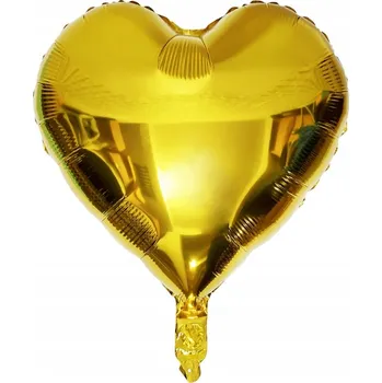 Balónek Fóliový balónek srdce zlaté 45 cm na helium nebo vzduch