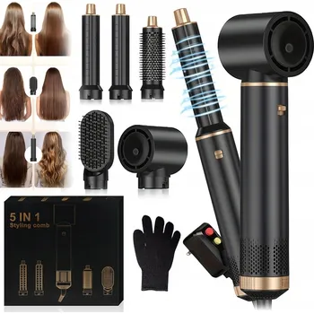 Kulma Horkovzdušná kulma a kartáč na vlasy 5 v 1, 5 nástavců, ionizace