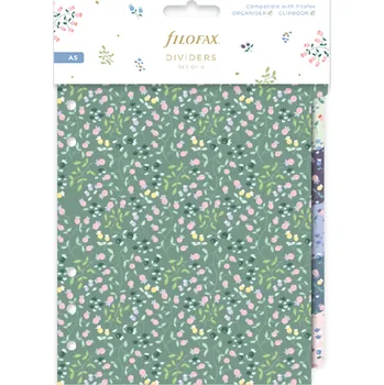 Kancelář Filofax, Rozřazovač pro diáře, Meadow, A5, 6 záložek