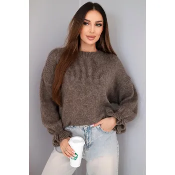 Dámský svetr Dámský svetr s přídavkem mohairu a vlny v volném střihu fango UNI