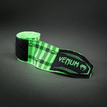 Bandáž na box a MMA Boxerské bandáže Venum Tartan - Neon Green Velikost: 4,5 m