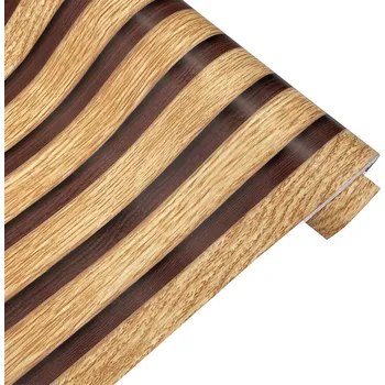 Tapeta SAMOLEPICÍ TAPETA S VINYLOVÝM VZOREM DŘEVA 60 CM X 10 M, SNADNÁ MONTÁŽ