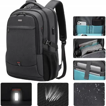 Městský batoh Batoh na notebook černý s USB portem