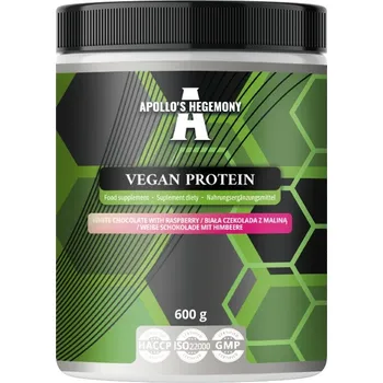 Protein Protein veganské bílkoviny Apollo's Hegemony prášek 600 g příchuť bílá čokoláda - malina