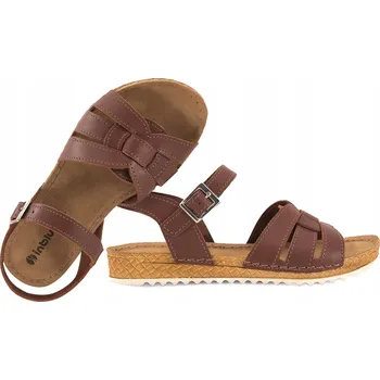 Dámské sandále INBLU VO-5GU Dámské kožené sandály KOMFORT SOFT PU hnědé, velikost 40 Hnědá
