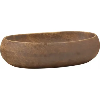 Hnědé keramické umyvadlo na desku 59 x 40 x 15 cm, vintage styl