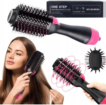 Péče o vlasy Horkovzdušná kulma, kartáč a žehlička 4v1 – černá